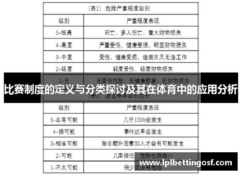 比赛制度的定义与分类探讨及其在体育中的应用分析